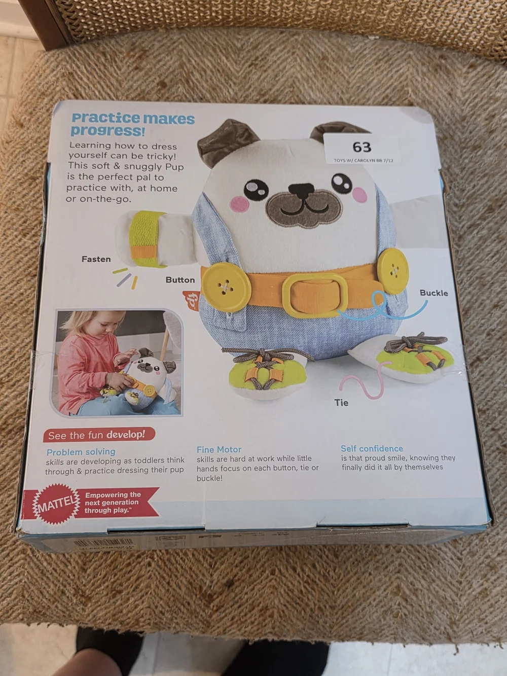 Mattel Plush Dress-Up Pup in White, Gray, Denim & Lime